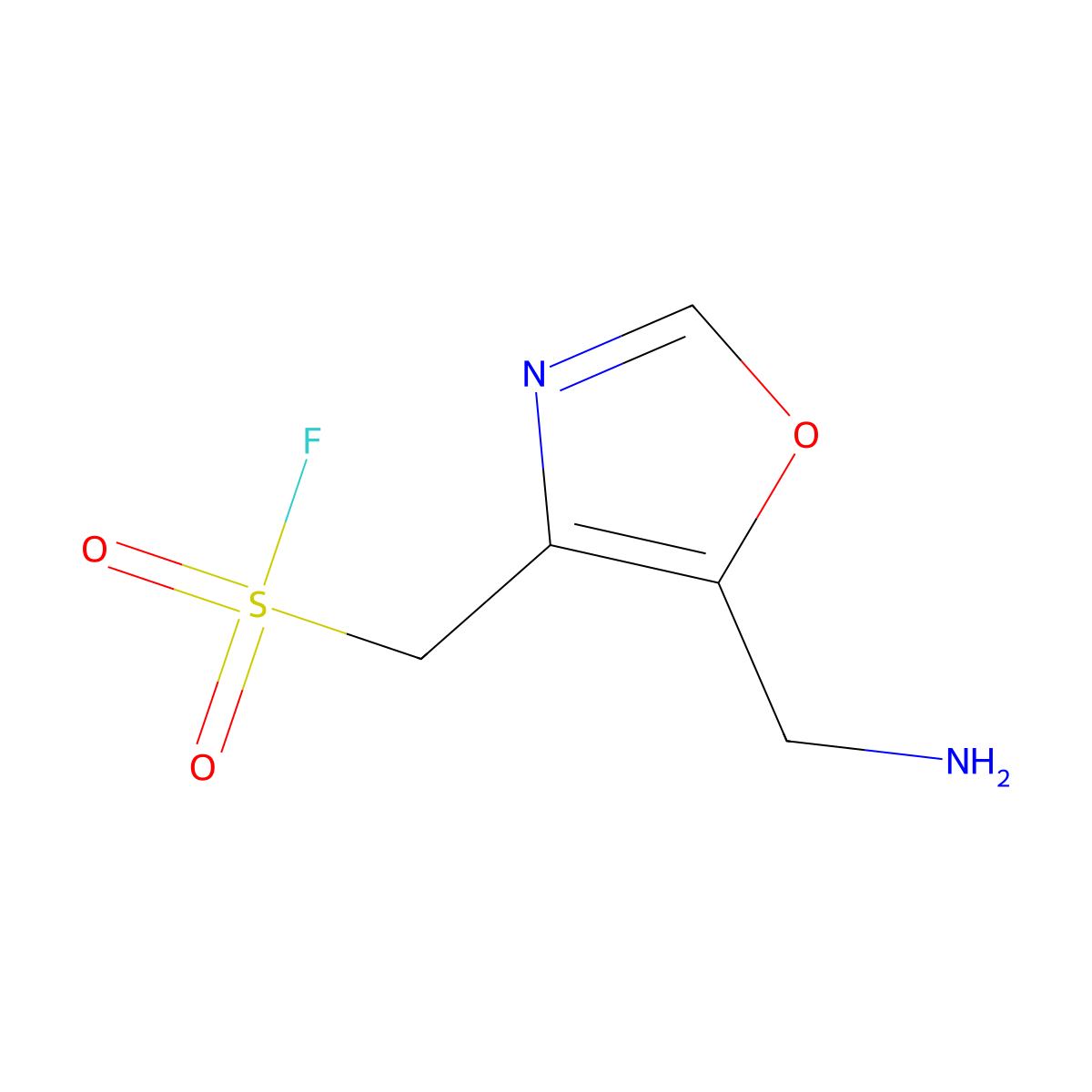 [5-(Aminomethyl)-1,3-oxazol-4-yl]methanesulfonyl fluoride molecular structure, CAS 2680685-17-8