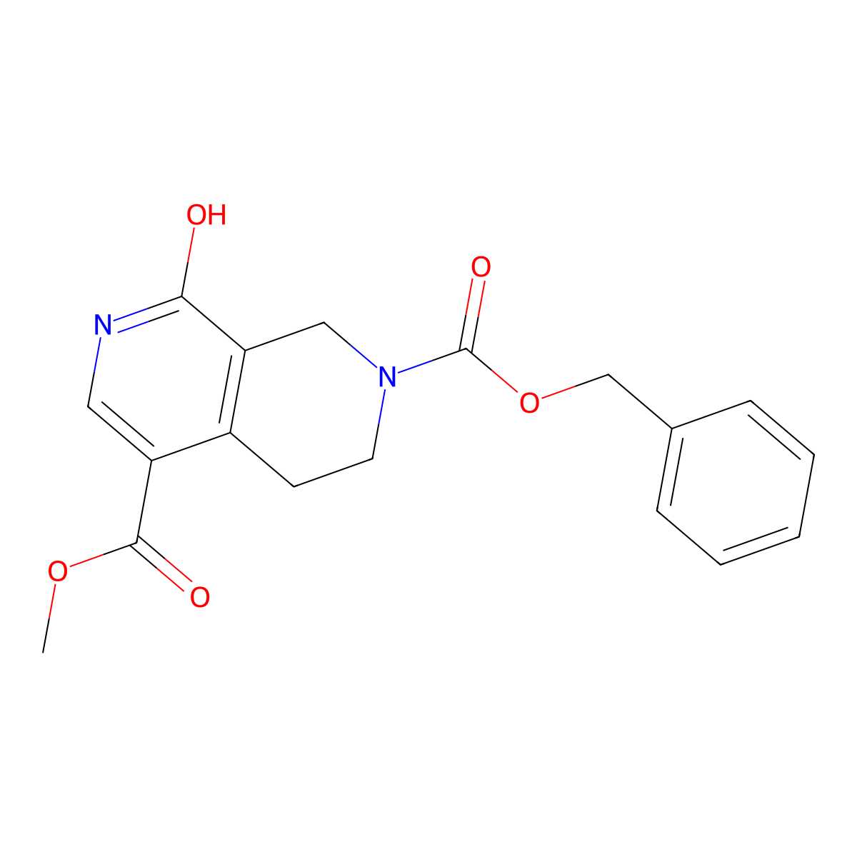 2-Benzyl 5-methyl 8-hydroxy-1,2,3,4-tetrahydro-2,7-naphthyridine-2,5-dicarboxylate molecular structure, CAS 2680685-18-9