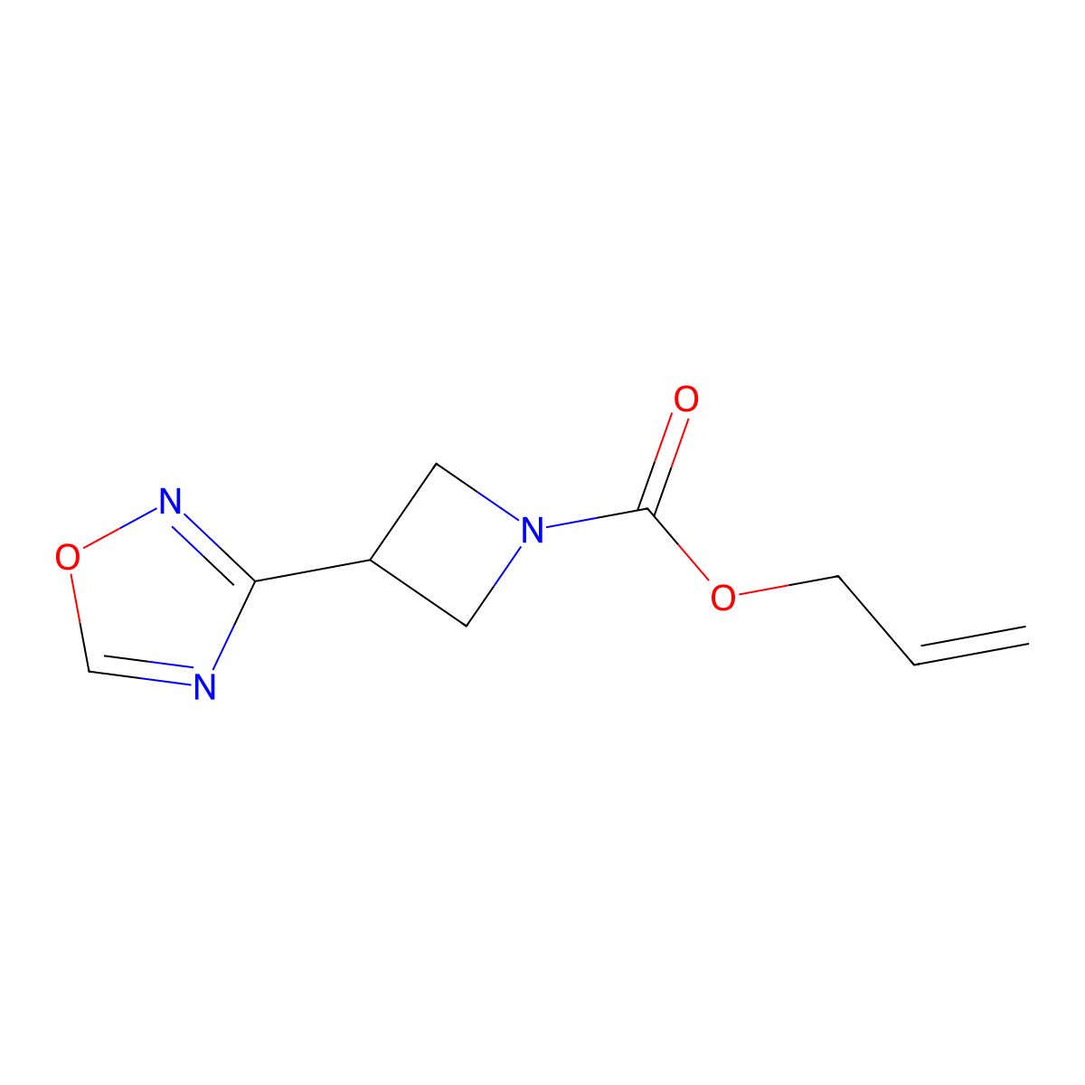Prop-2-en-1-yl 3-(1,2,4-oxadiazol-3-yl)azetidine-1-carboxylate molecular structure, CAS 2680685-22-5
