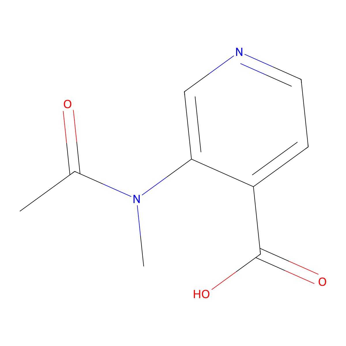 3-(N-methylacetamido)pyridine-4-carboxylic acid molecular structure, CAS 2680685-24-7
