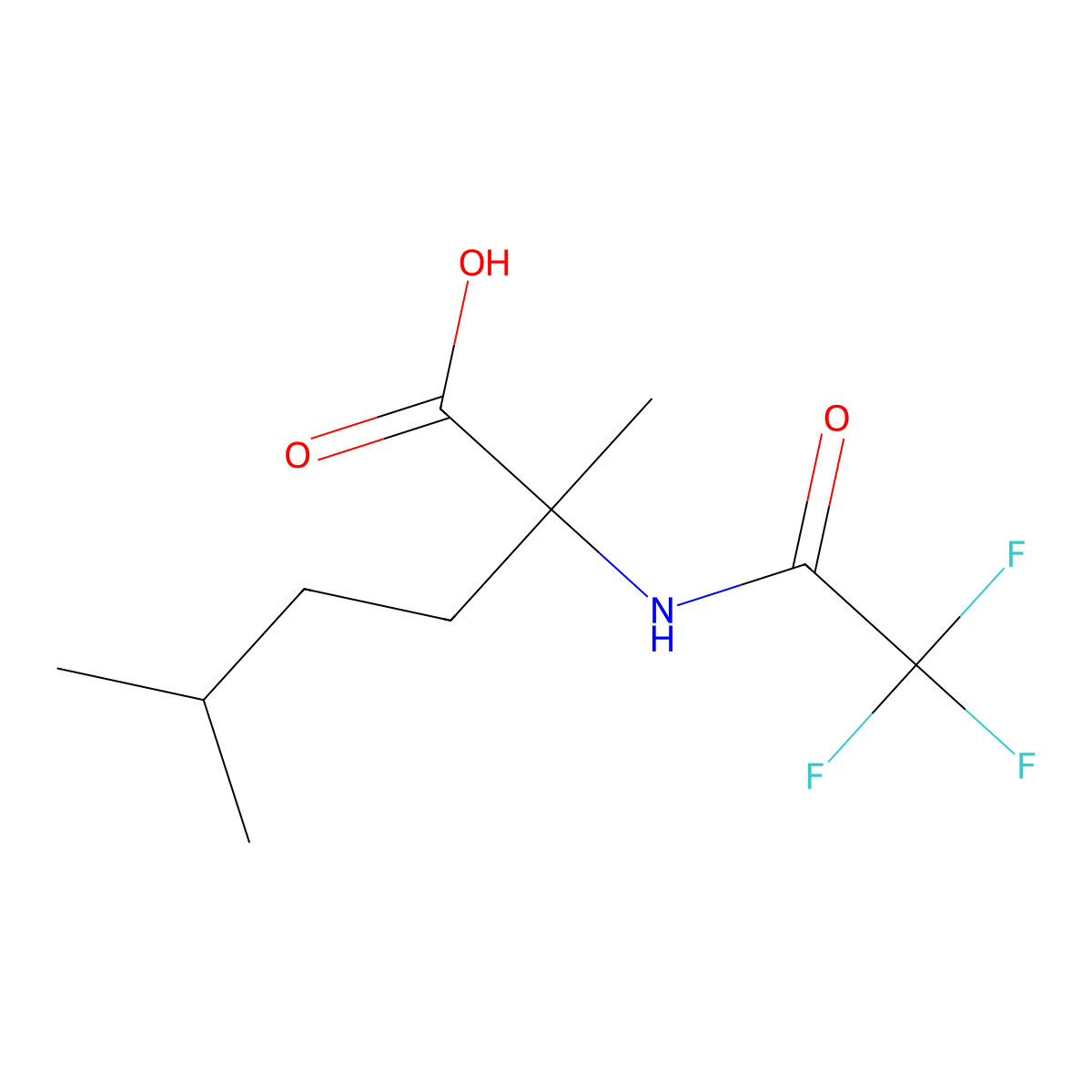 2,5-Dimethyl-2-(2,2,2-trifluoroacetamido)hexanoic acid molecular structure, CAS 2680685-27-0