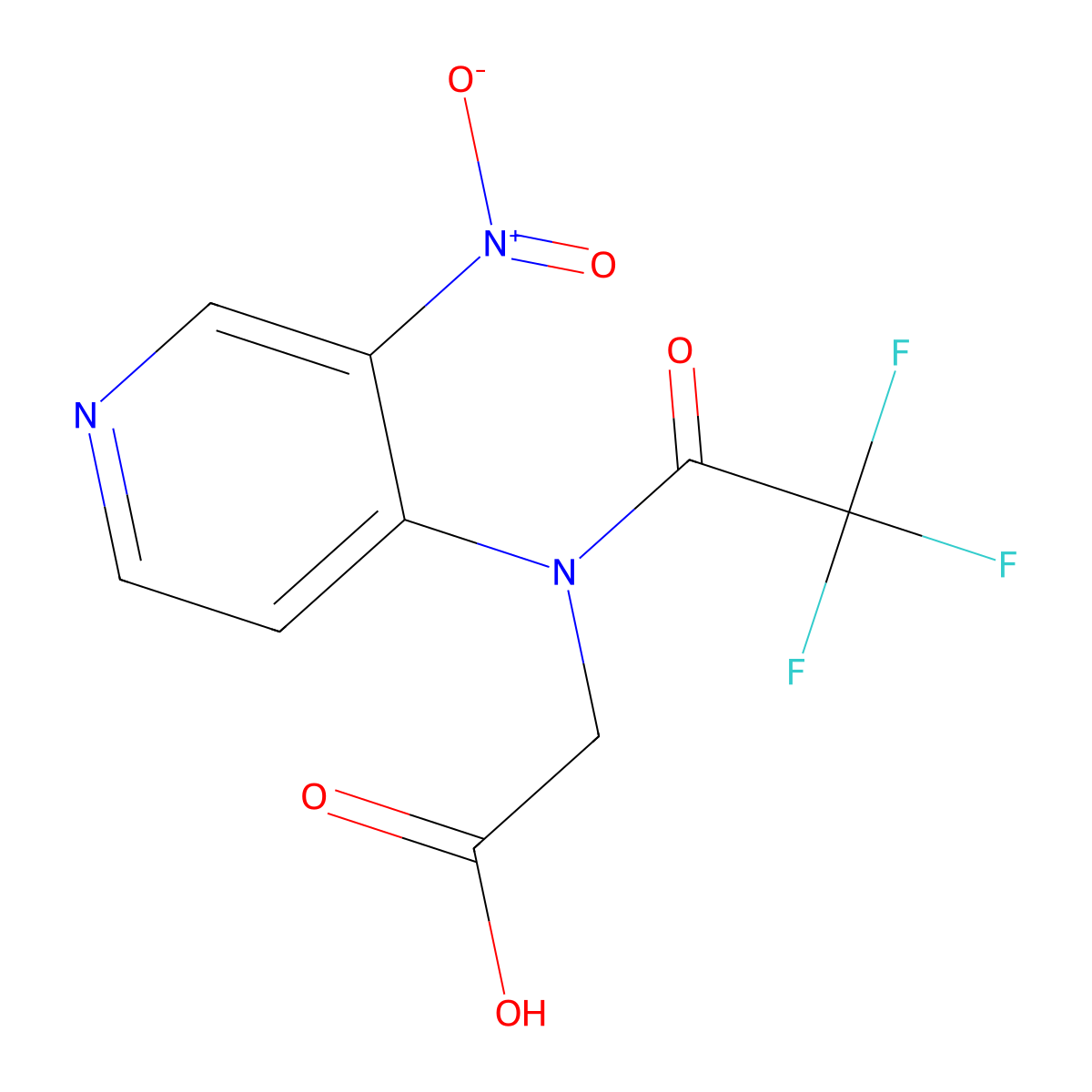 2-[2,2,2-trifluoro-N-(3-nitropyridin-4-yl)acetamido]acetic acid molecular structure, CAS 2680685-28-1