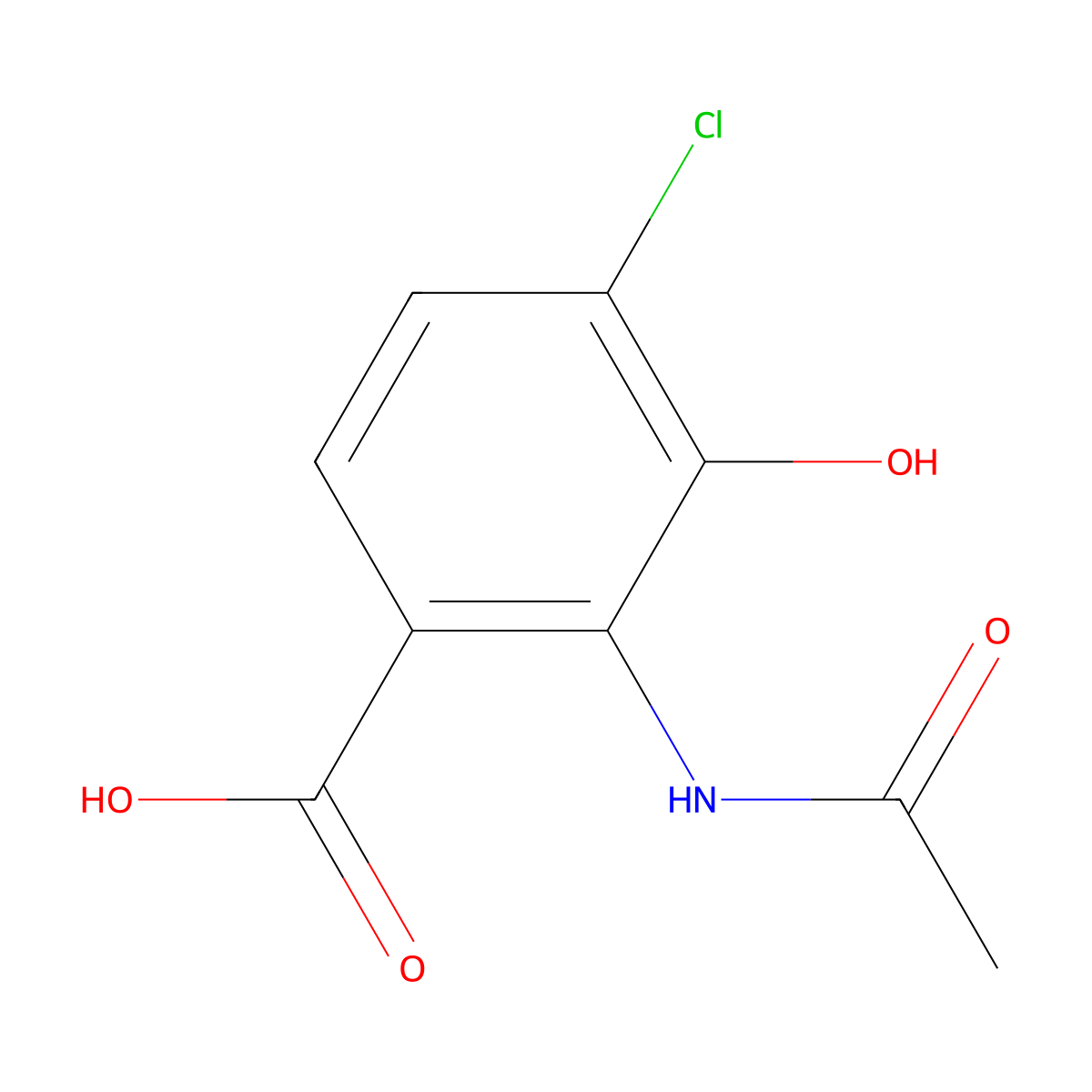 4-Chloro-2-acetamido-3-hydroxybenzoic acid molecular structure, CAS 2680685-31-6