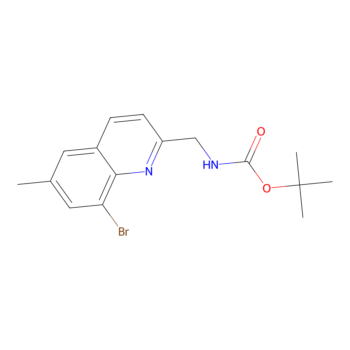 tert-butyl N-[(8-bromo-6-methylquinolin-2-yl)methyl]carbamate molecular structure, CAS 2680685-35-0