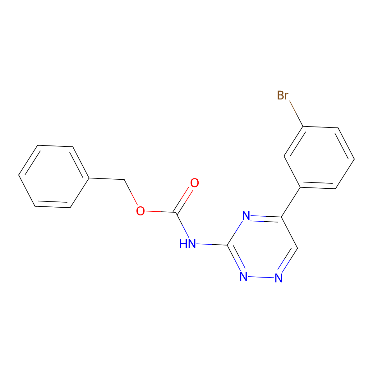 benzyl N-[5-(3-bromophenyl)-1,2,4-triazin-3-yl]carbamate molecular structure, CAS 2680685-47-4