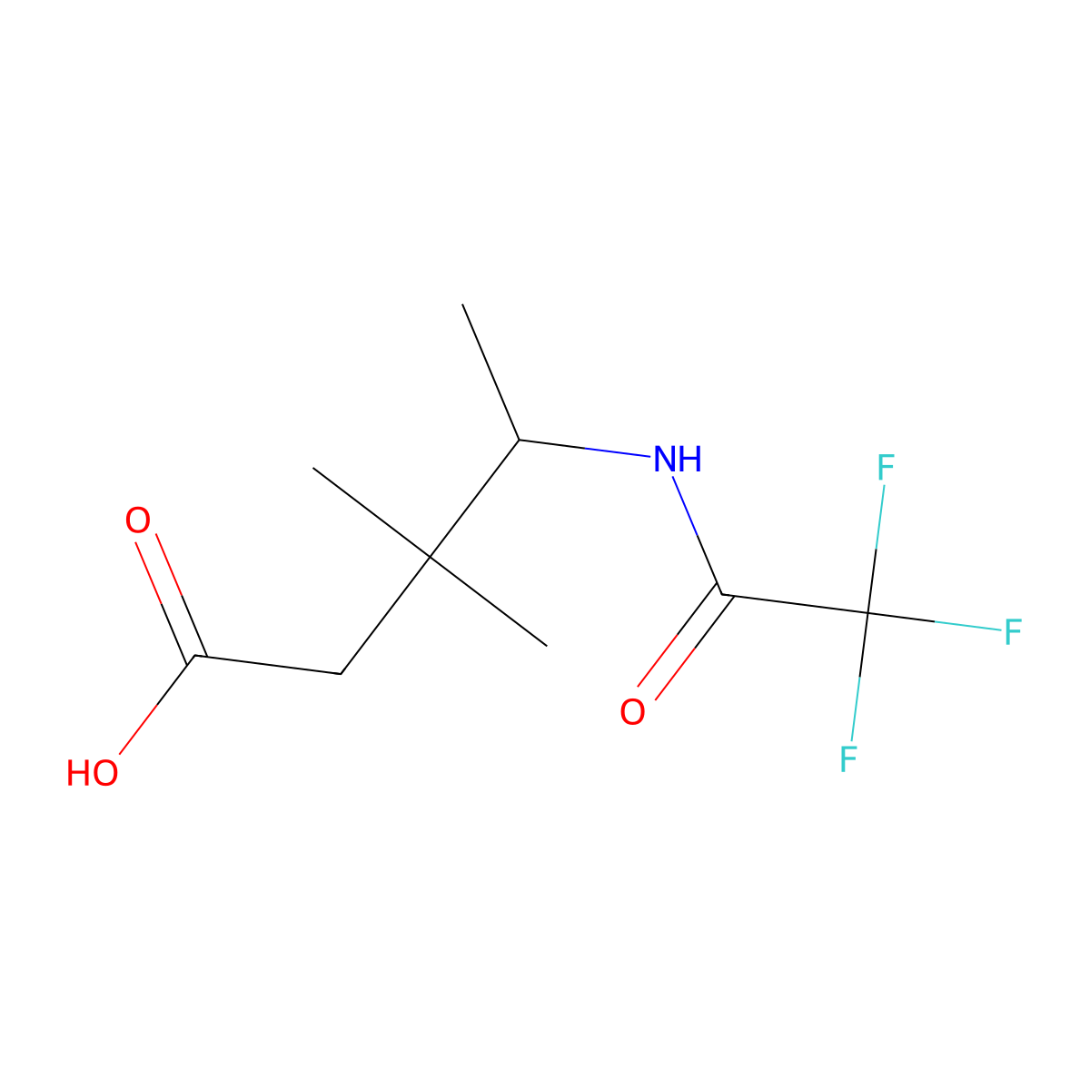 3,3-Dimethyl-4-(2,2,2-trifluoroacetamido)pentanoic acid molecular structure, CAS 2680685-48-5