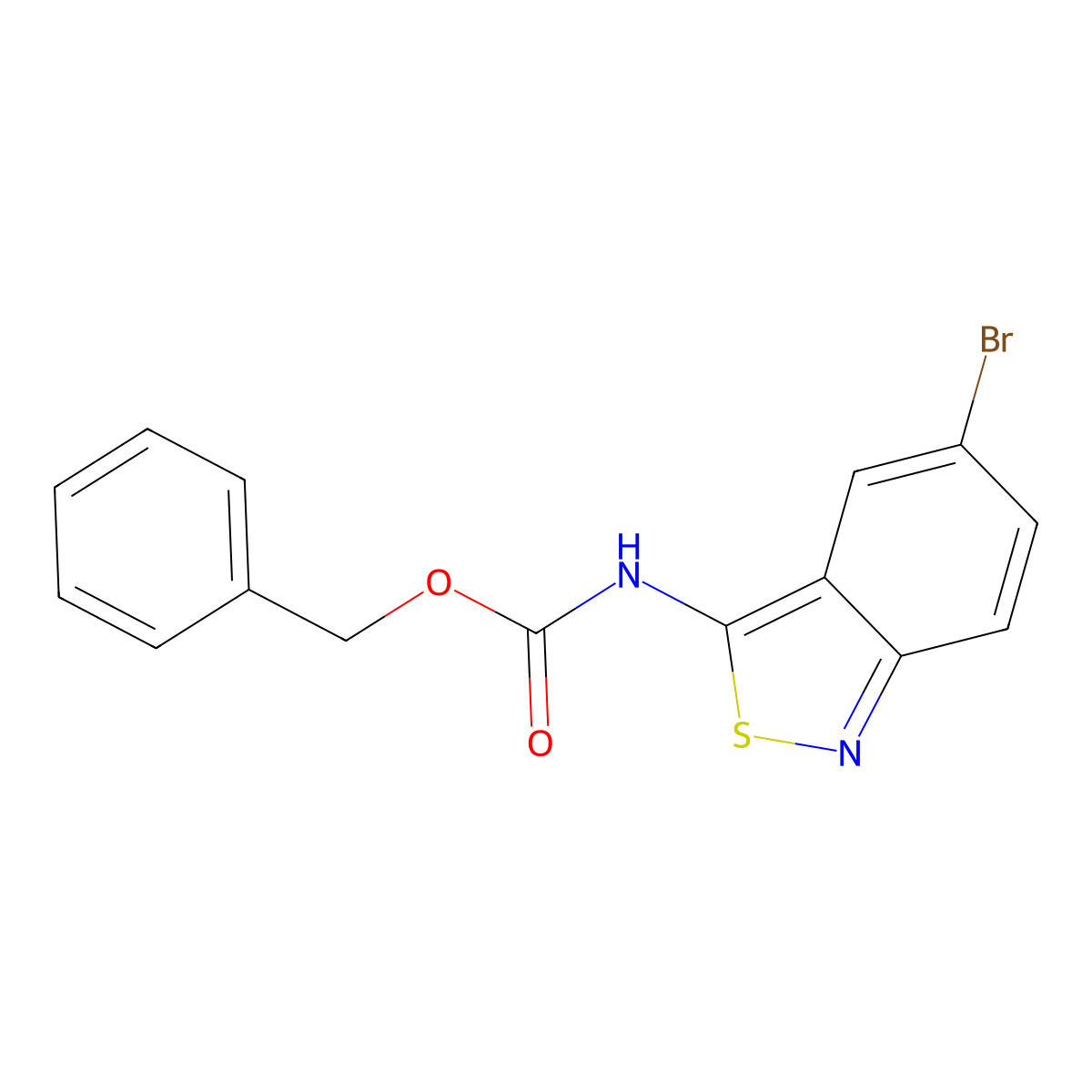 benzyl N-(5-bromo-2,1-benzothiazol-3-yl)carbamate molecular structure, CAS 2680685-49-6