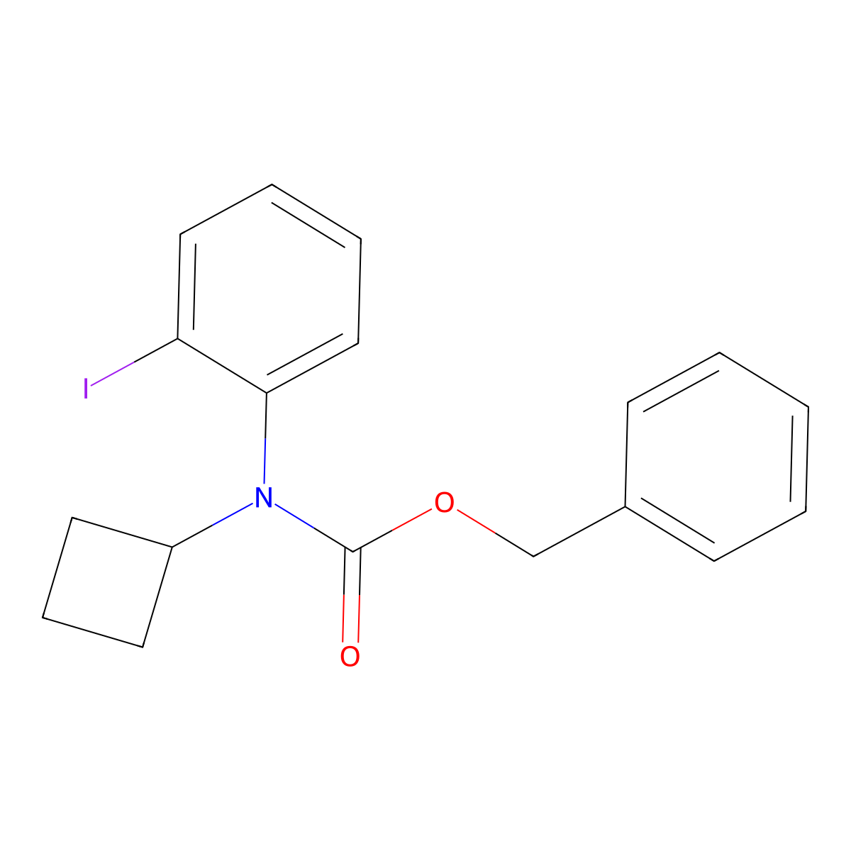 benzyl N-cyclobutyl-N-(2-iodophenyl)carbamate molecular structure, CAS 2680685-59-8