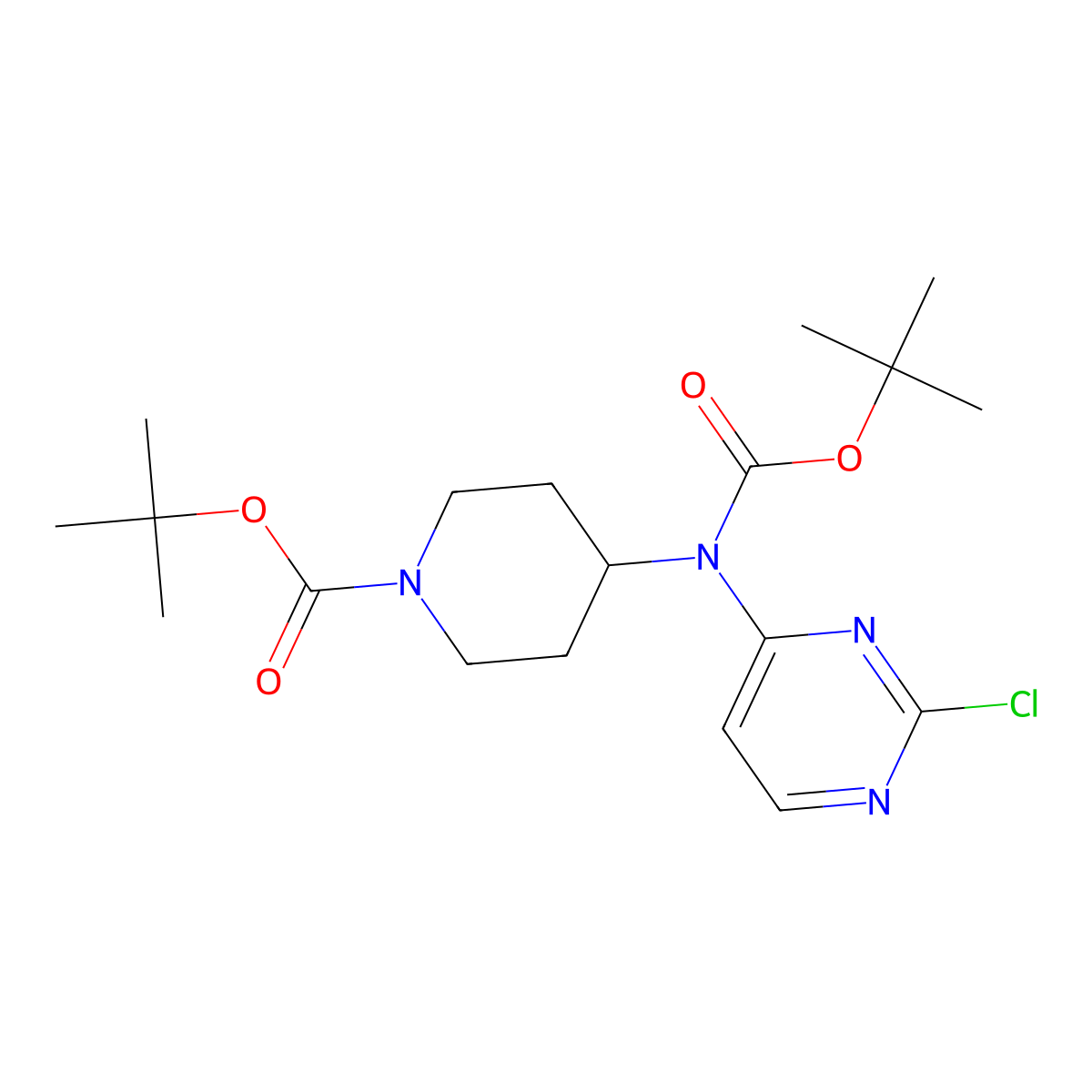 Tert-butyl 4-{[(tert-butoxy)carbonyl](2-chloropyrimidin-4-yl)amino}piperidine-1-carboxylate molecular structure, CAS 2680685-61-2