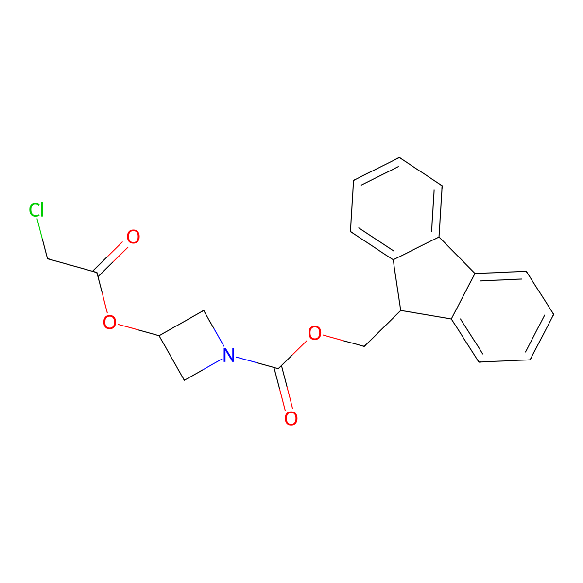 (9H-fluoren-9-yl)methyl 3-[(2-chloroacetyl)oxy]azetidine-1-carboxylate molecular structure, CAS 2680685-63-4