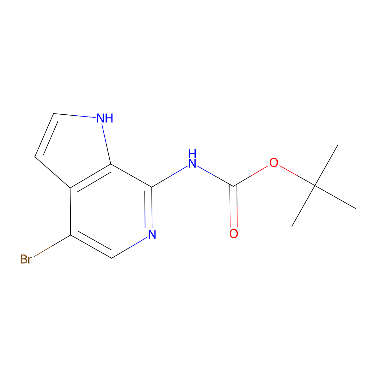 tert-butyl N-{4-bromo-1H-pyrrolo[2,3-c]pyridin-7-yl}carbamate molecular structure, CAS 2680685-69-0