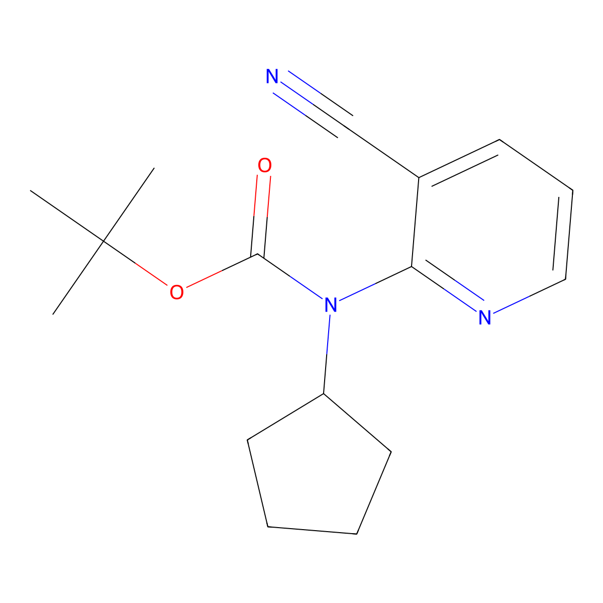 tert-butyl N-(3-cyanopyridin-2-yl)-N-cyclopentylcarbamate molecular structure, CAS 2680685-71-4