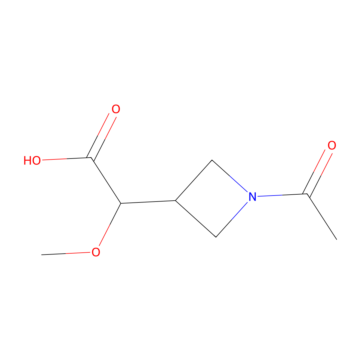 2-(1-Acetylazetidin-3-yl)-2-methoxyacetic acid molecular structure, CAS 2680685-75-8