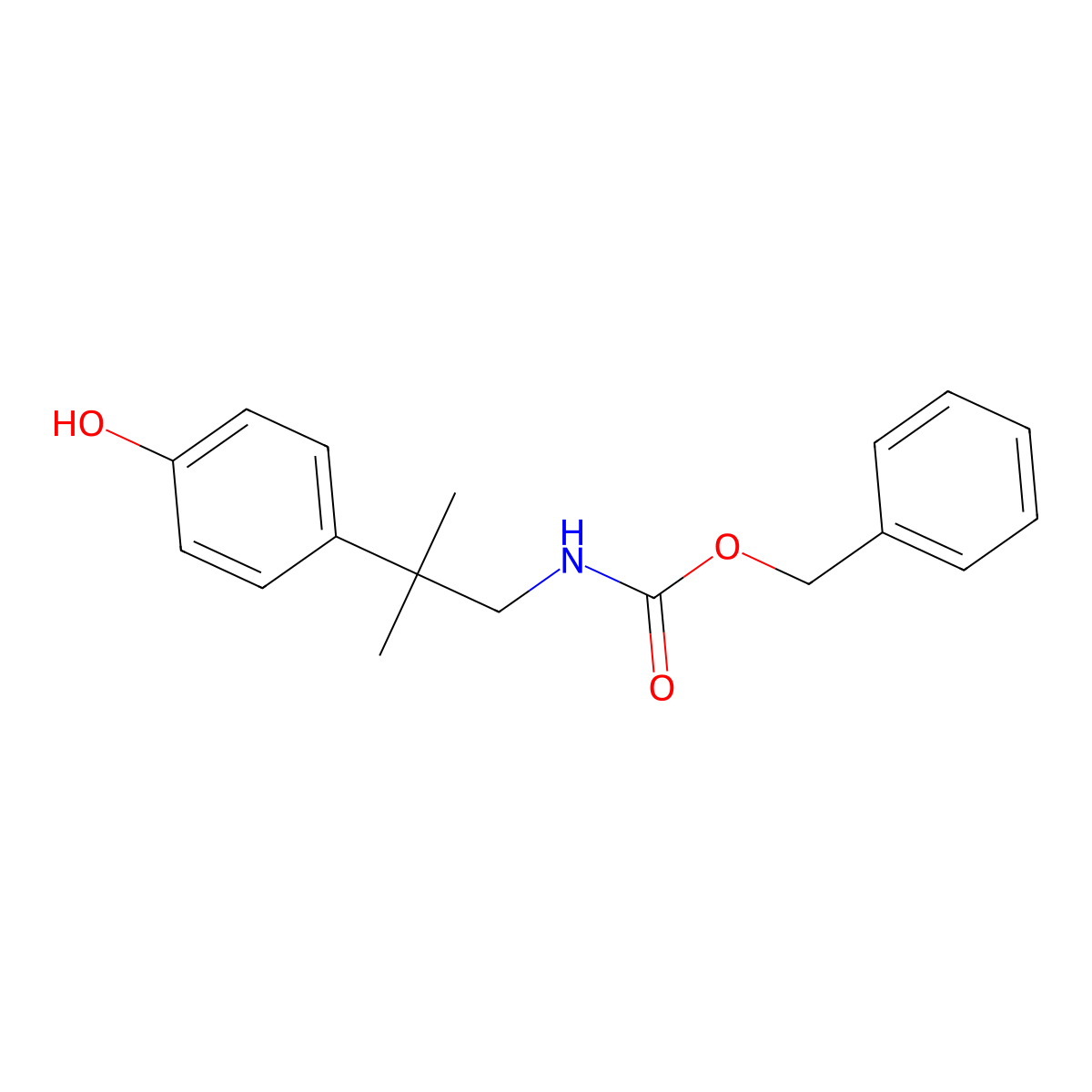 benzyl N-[2-(4-hydroxyphenyl)-2-methylpropyl]carbamate molecular structure, CAS 2680685-93-0
