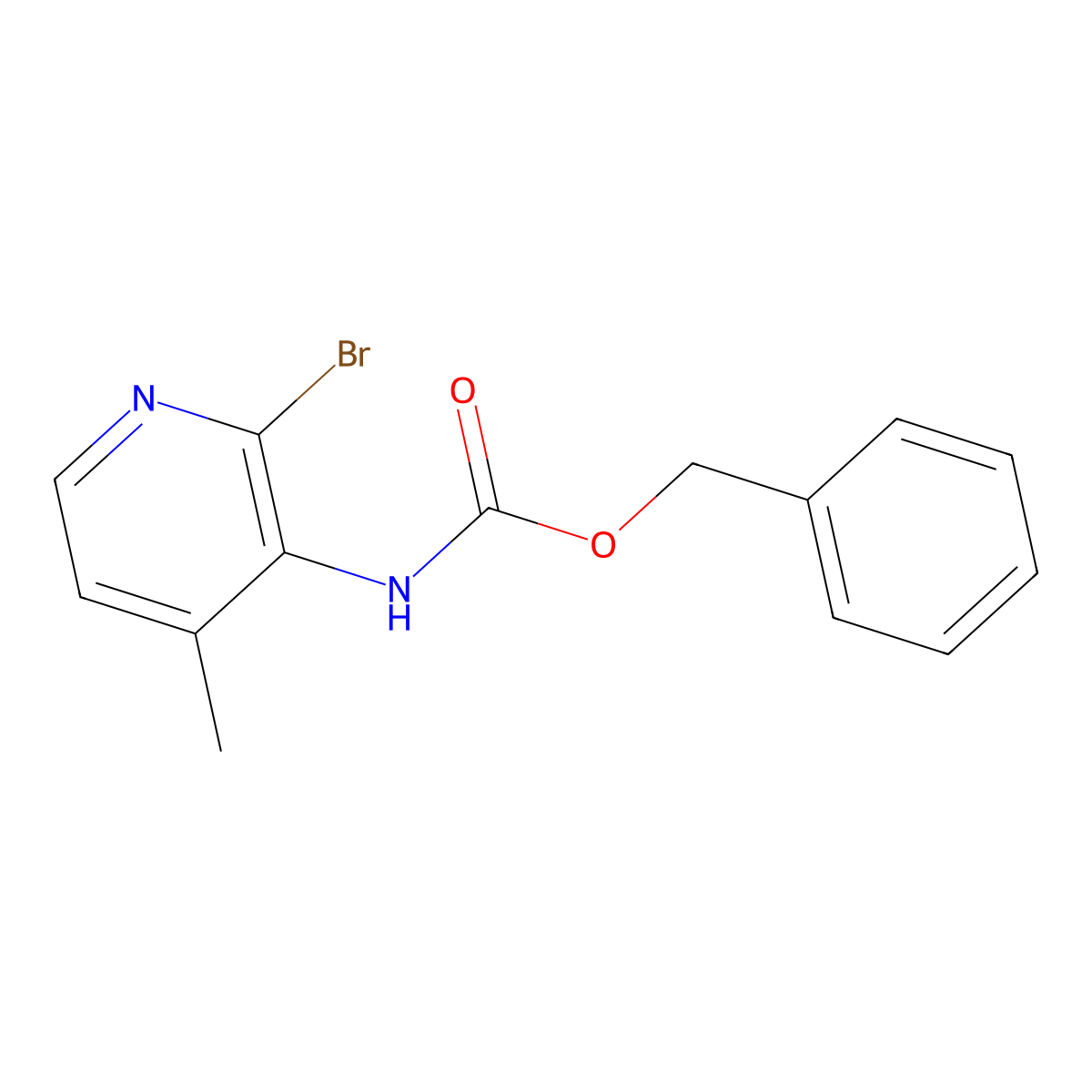 benzyl N-(2-bromo-4-methylpyridin-3-yl)carbamate molecular structure, CAS 2680686-00-2