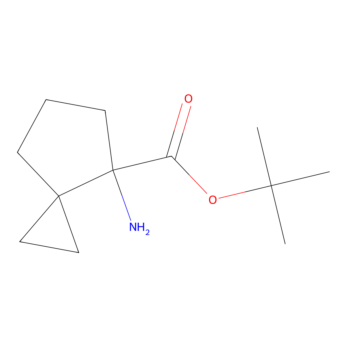 Tert-butyl 4-aminospiro[2.4]heptane-4-carboxylate molecular structure, CAS 2680686-10-4