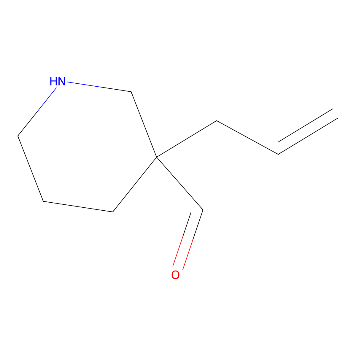 3-(Prop-2-en-1-yl)piperidine-3-carbaldehyde molecular structure, CAS 2680686-13-7