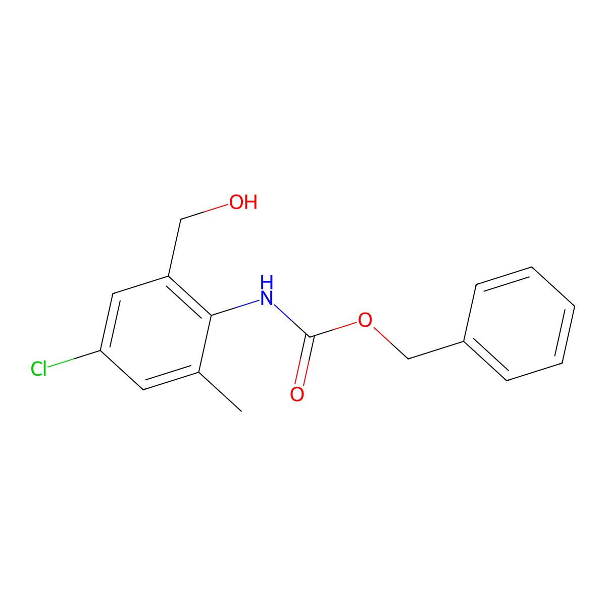 benzyl N-[4-chloro-2-(hydroxymethyl)-6-methylphenyl]carbamate molecular structure, CAS 2680686-20-6