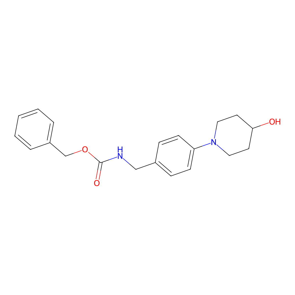 benzyl N-{[4-(4-hydroxypiperidin-1-yl)phenyl]methyl}carbamate molecular structure, CAS 2680686-23-9