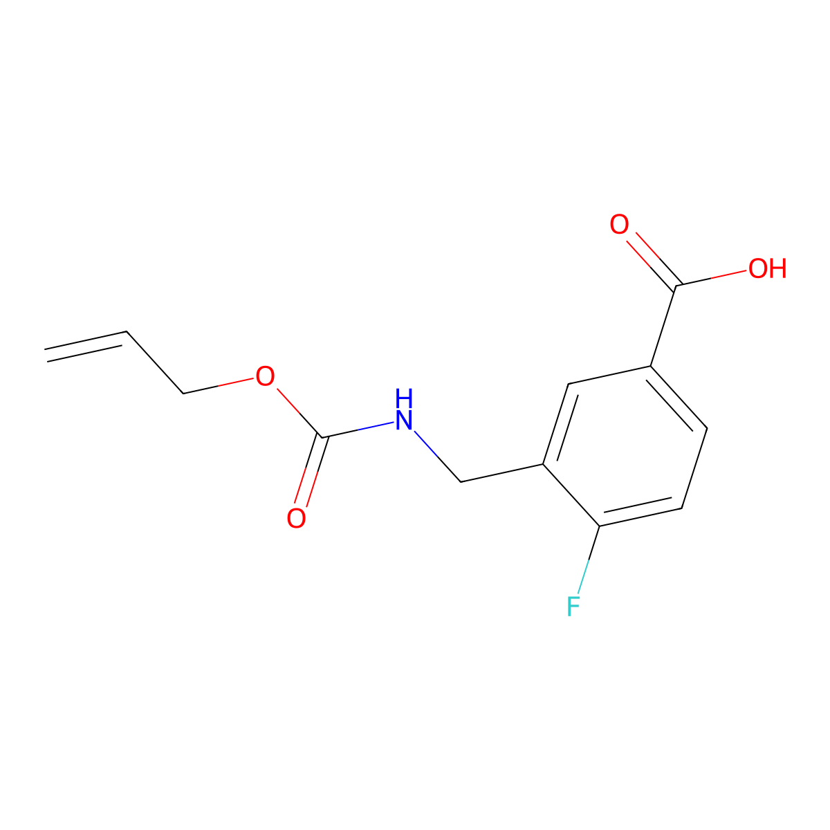 4-Fluoro-3-({[(prop-2-en-1-yloxy)carbonyl]amino}methyl)benzoic acid molecular structure, CAS 2680686-32-0