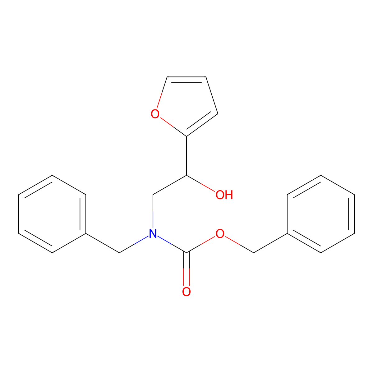 benzyl N-benzyl-N-[2-(furan-2-yl)-2-hydroxyethyl]carbamate molecular structure, CAS 2680686-37-5