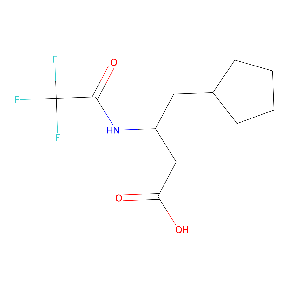 4-Cyclopentyl-3-(2,2,2-trifluoroacetamido)butanoic acid molecular structure, CAS 2680686-39-7