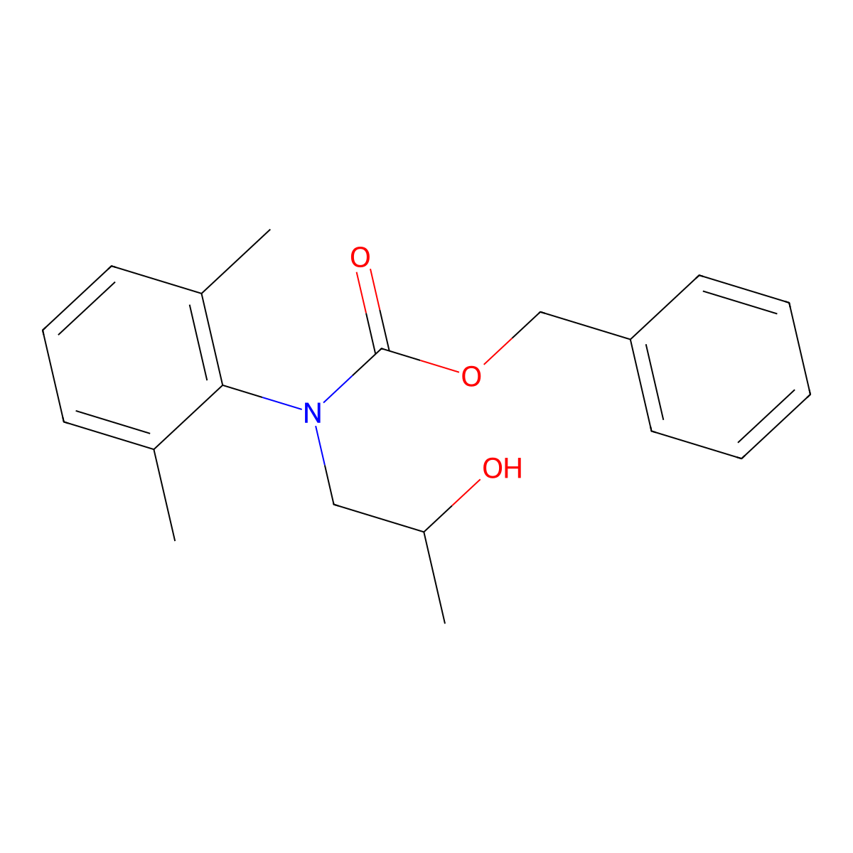 benzyl N-(2,6-dimethylphenyl)-N-(2-hydroxypropyl)carbamate molecular structure, CAS 2680686-40-0