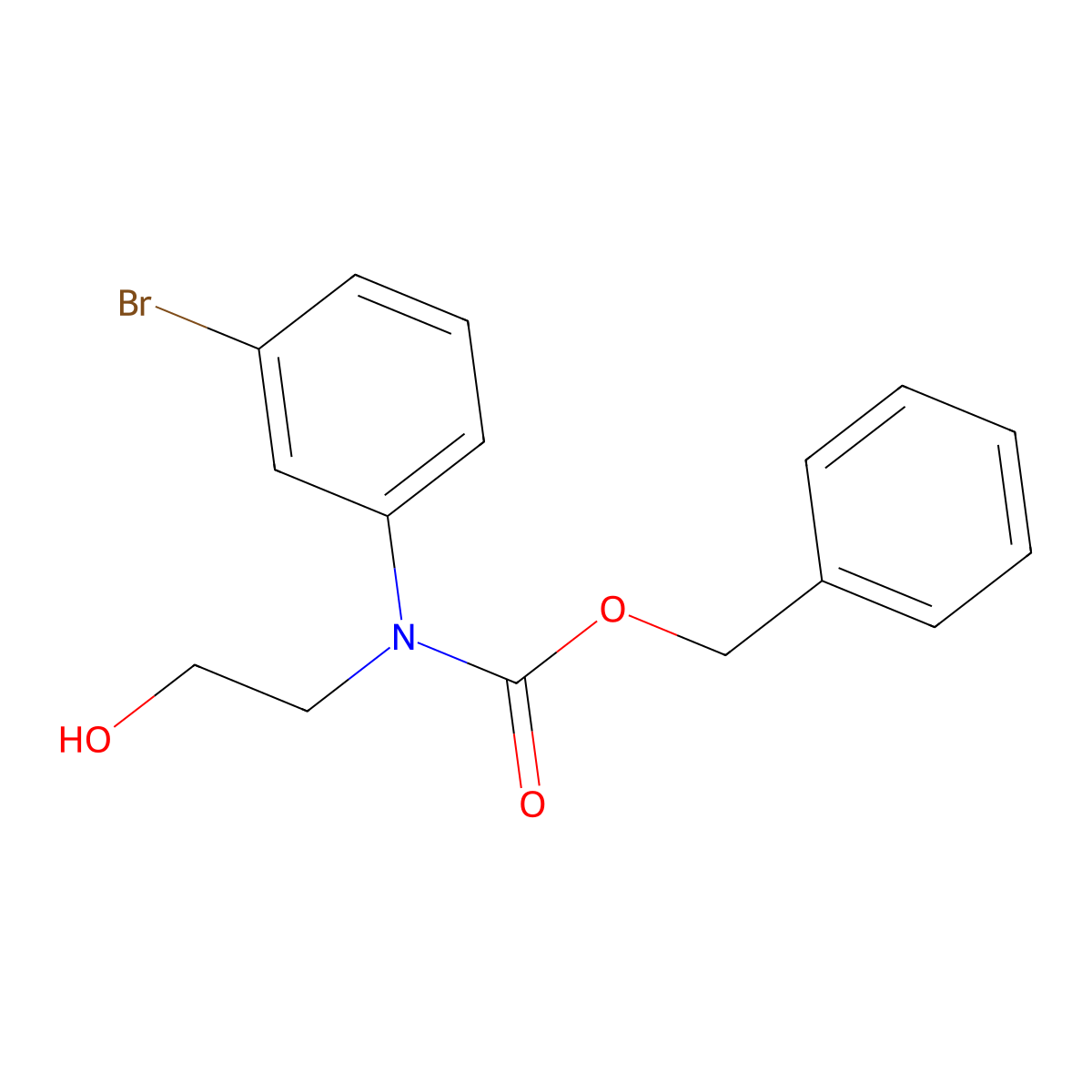 benzyl N-(3-bromophenyl)-N-(2-hydroxyethyl)carbamate molecular structure, CAS 2680686-42-2