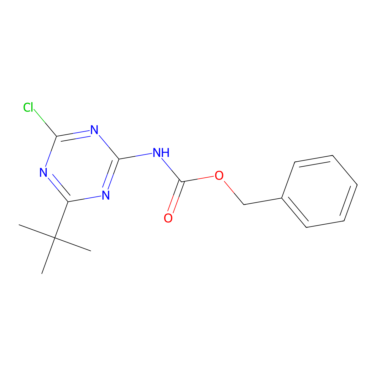 benzyl N-(4-tert-butyl-6-chloro-1,3,5-triazin-2-yl)carbamate molecular structure, CAS 2680686-55-7
