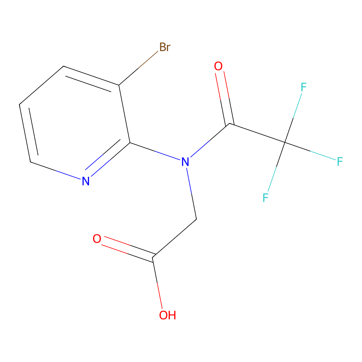 2-[N-(3-bromopyridin-2-yl)-2,2,2-trifluoroacetamido]acetic acid molecular structure, CAS 2680686-56-8
