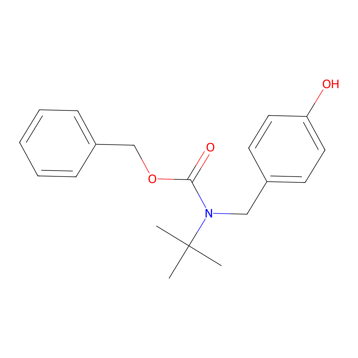 benzyl N-tert-butyl-N-[(4-hydroxyphenyl)methyl]carbamate molecular structure, CAS 2680686-64-8