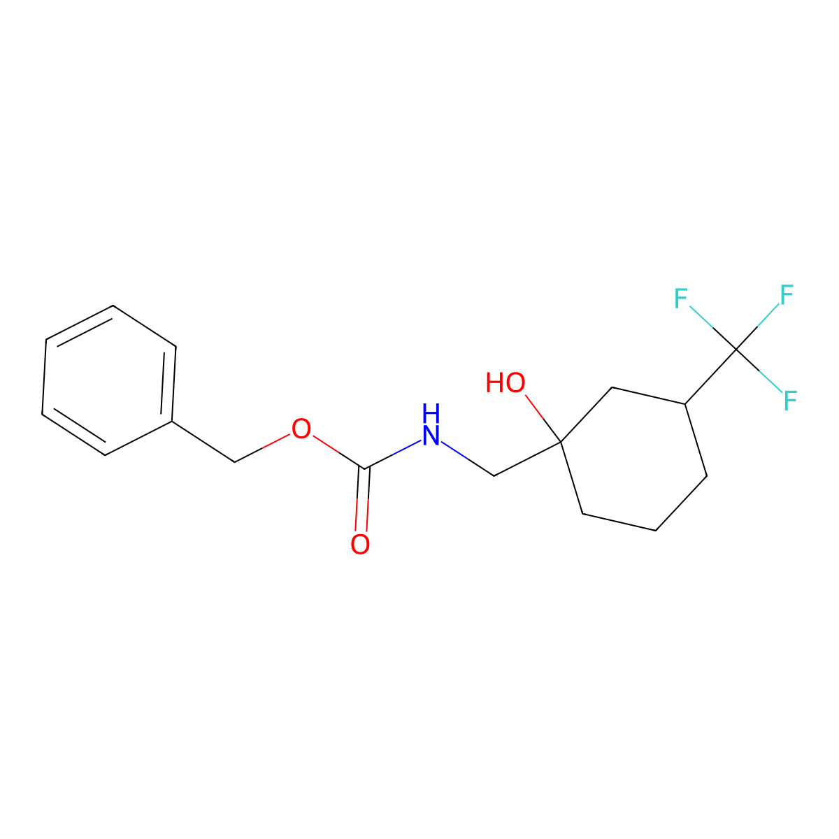 benzyl N-{[1-hydroxy-3-(trifluoromethyl)cyclohexyl]methyl}carbamate molecular structure, CAS 2680686-74-0