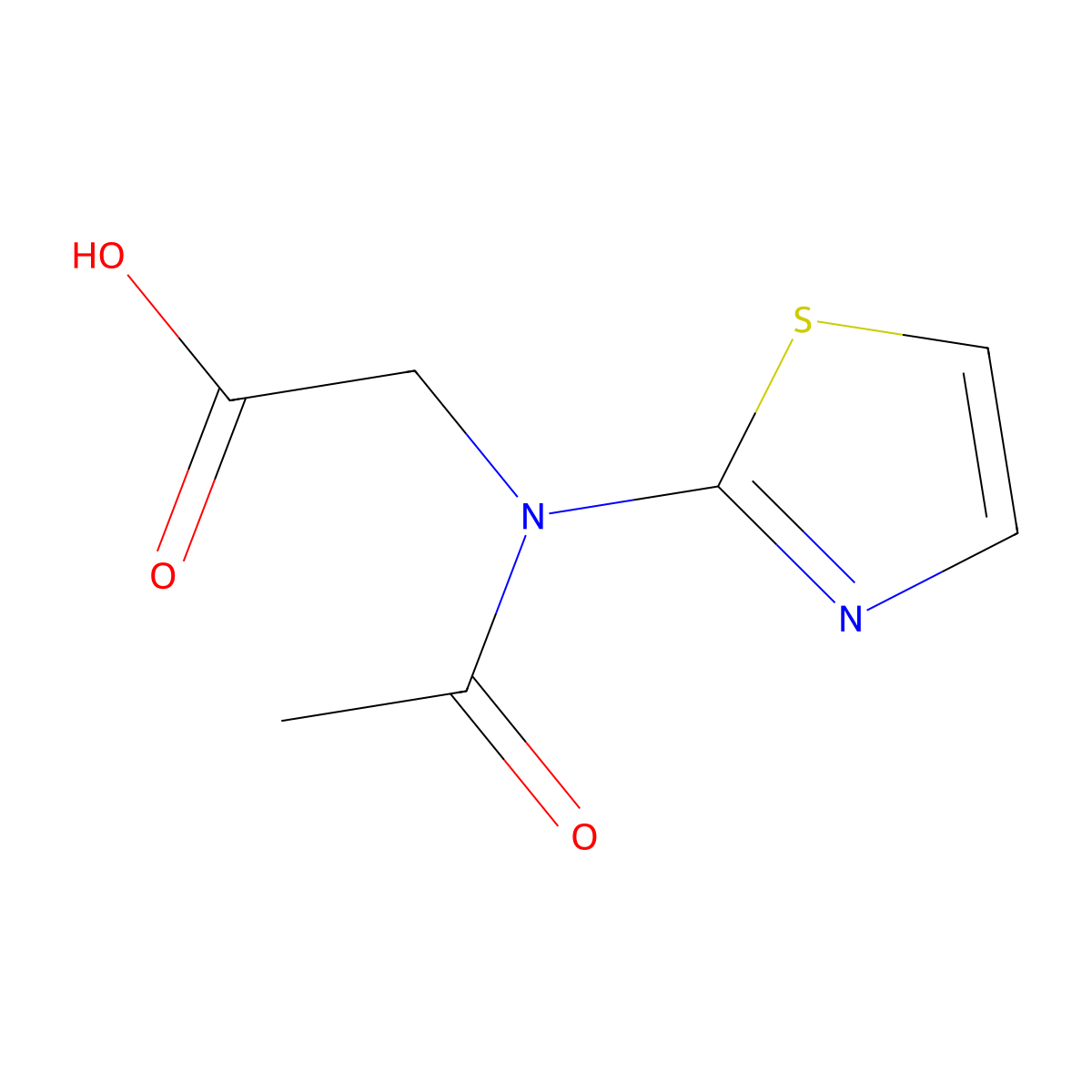 2-[N-(1,3-thiazol-2-yl)acetamido]acetic acid molecular structure, CAS 2680686-75-1