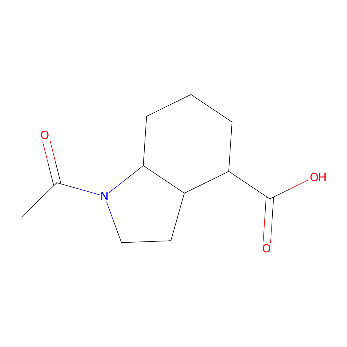 1-acetyl-octahydro-1H-indole-4-carboxylic acid molecular structure, CAS 2680686-78-4