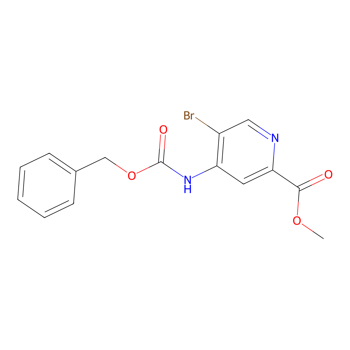 Methyl 4-{[(benzyloxy)carbonyl]amino}-5-bromopyridine-2-carboxylate molecular structure, CAS 2680686-81-9