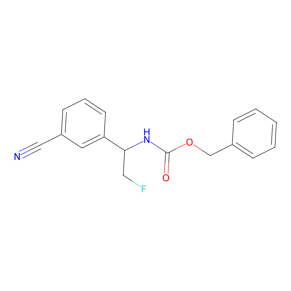 benzyl N-[1-(3-cyanophenyl)-2-fluoroethyl]carbamate molecular structure, CAS 2680686-82-0