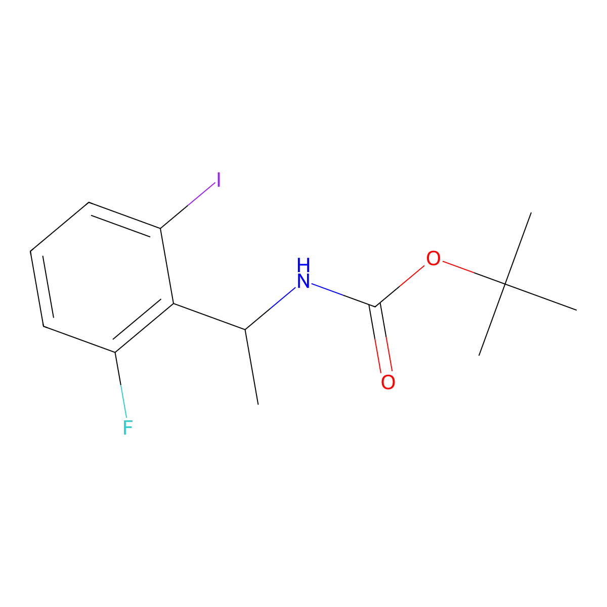 tert-butyl N-[1-(2-fluoro-6-iodophenyl)ethyl]carbamate molecular structure, CAS 2680686-89-7