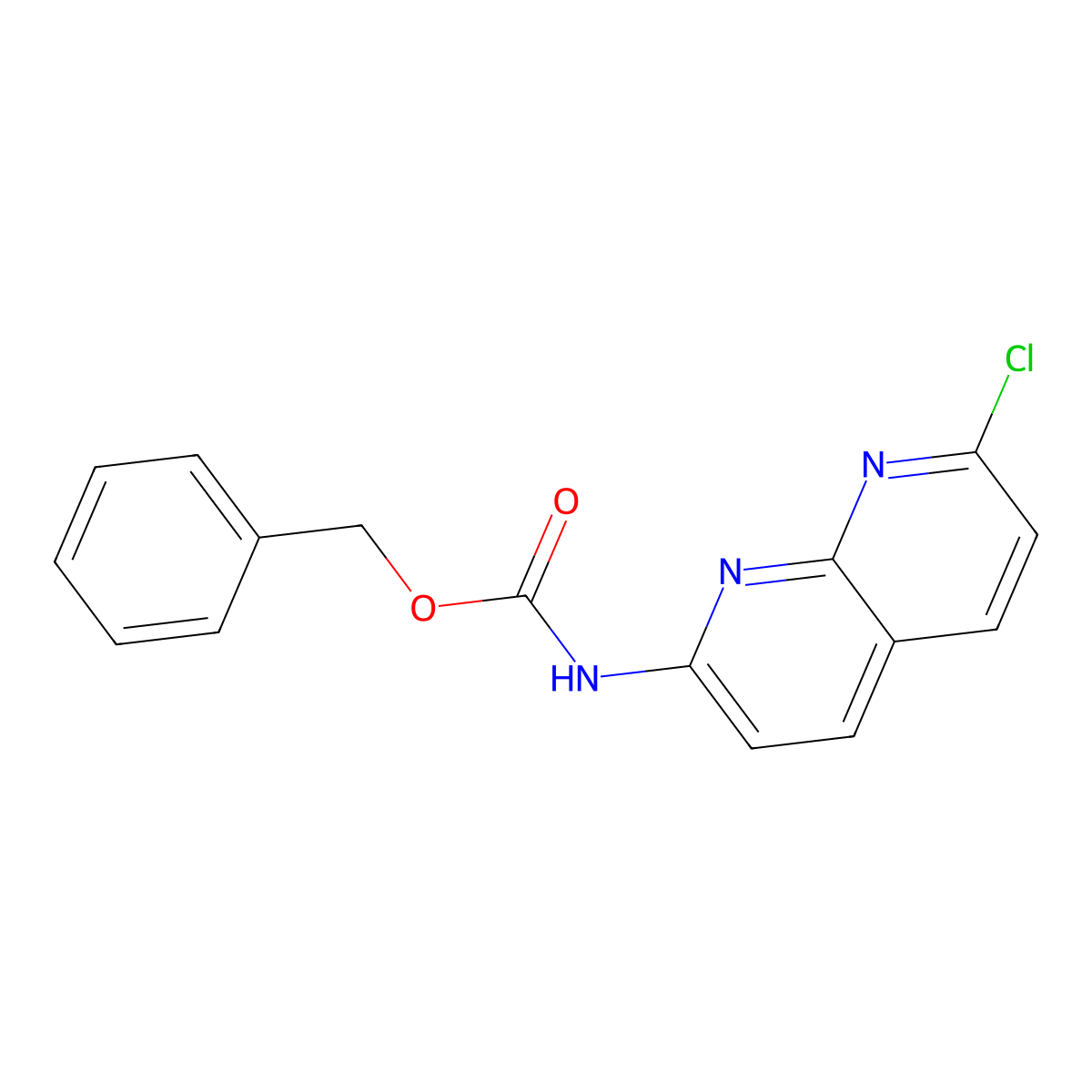 benzyl N-(7-chloro-1,8-naphthyridin-2-yl)carbamate molecular structure, CAS 2680686-93-3