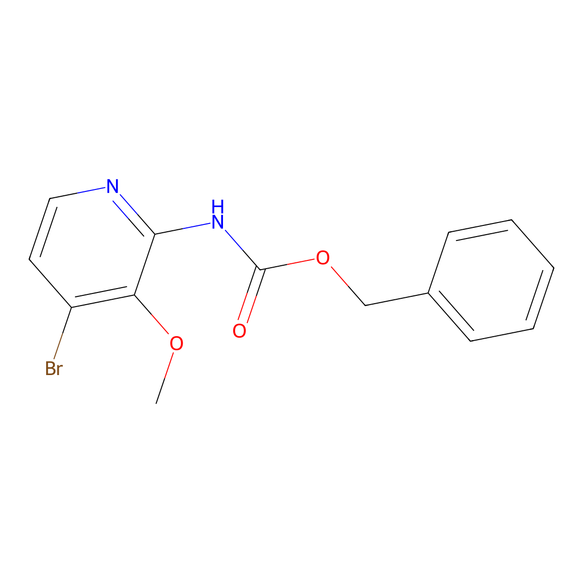 benzyl N-(4-bromo-3-methoxypyridin-2-yl)carbamate molecular structure, CAS 2680686-94-4