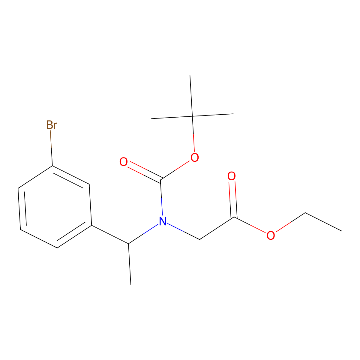 Ethyl 2-{[1-(3-bromophenyl)ethyl][(tert-butoxy)carbonyl]amino}acetate molecular structure, CAS 2680686-95-5
