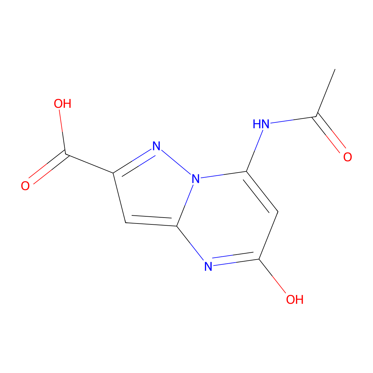 7-Acetamido-5-hydroxypyrazolo[1,5-a]pyrimidine-2-carboxylic acid molecular structure, CAS 2680686-96-6