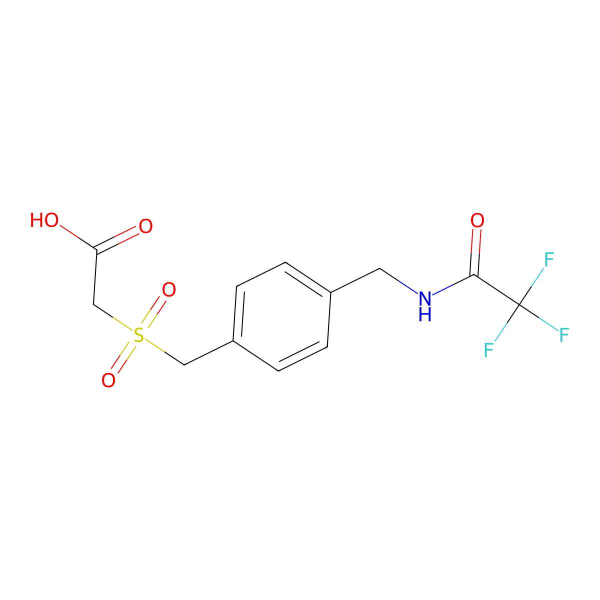 2-({4-[(2,2,2-Trifluoroacetamido)methyl]phenyl}methanesulfonyl)acetic acid molecular structure, CAS 2680686-99-9