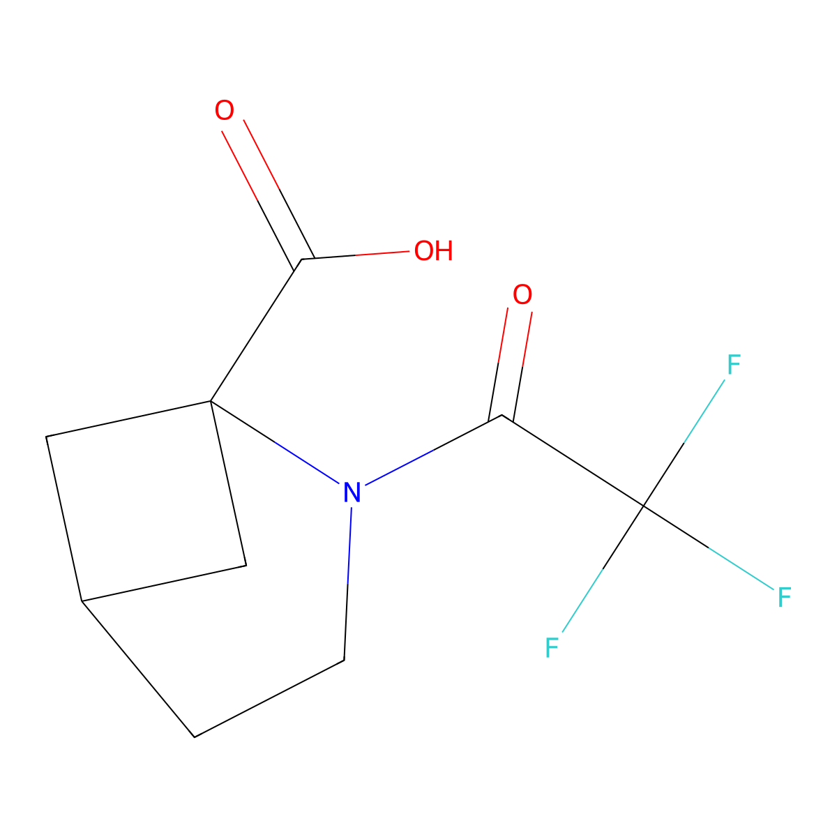 2-(2,2,2-Trifluoroacetyl)-2-azabicyclo[3.1.1]heptane-1-carboxylic acid molecular structure, CAS 2680687-02-7