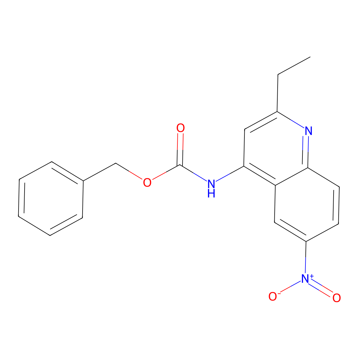 benzyl N-(2-ethyl-6-nitroquinolin-4-yl)carbamate molecular structure, CAS 2680687-13-0
