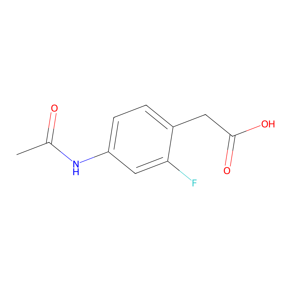 2-(4-Acetamido-2-fluorophenyl)acetic acid molecular structure, CAS 2680687-15-2