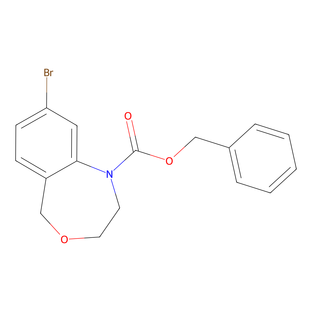 Benzyl 8-bromo-1,2,3,5-tetrahydro-4,1-benzoxazepine-1-carboxylate molecular structure, CAS 2680687-25-4