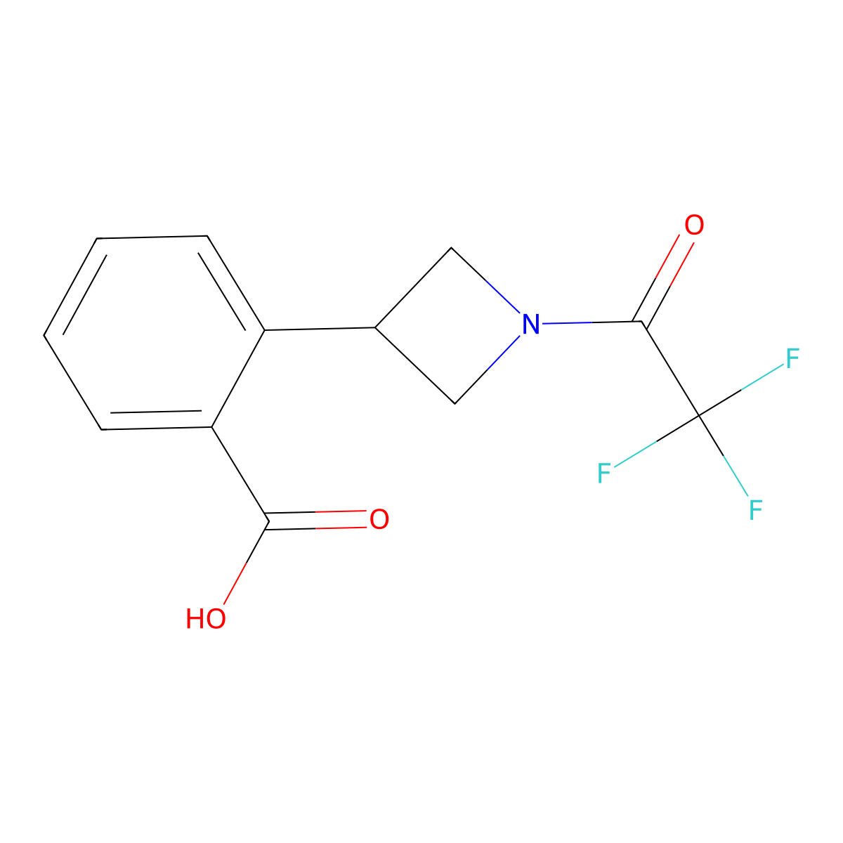2-[1-(2,2,2-Trifluoroacetyl)azetidin-3-yl]benzoic acid molecular structure, CAS 2680687-26-5