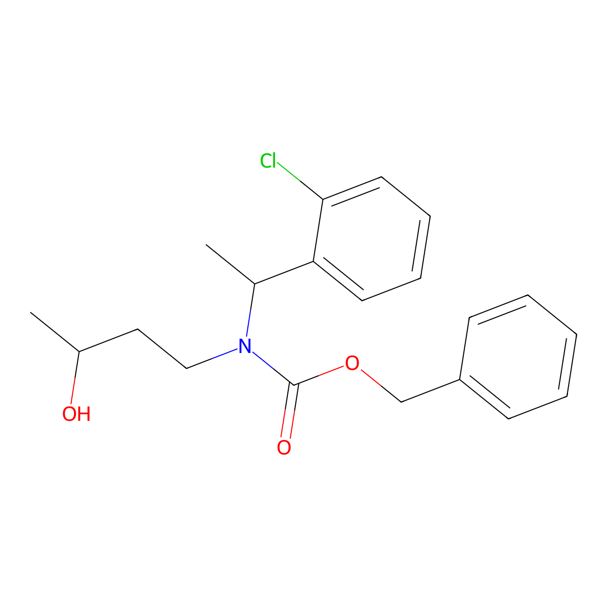 benzyl N-[1-(2-chlorophenyl)ethyl]-N-(3-hydroxybutyl)carbamate molecular structure, CAS 2680687-35-6
