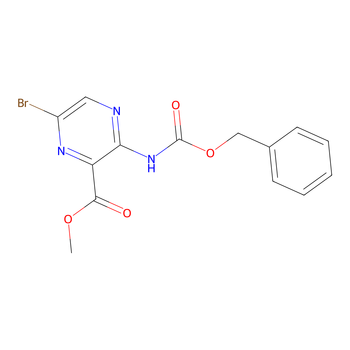 Methyl 3-{[(benzyloxy)carbonyl]amino}-6-bromopyrazine-2-carboxylate molecular structure, CAS 2680687-51-6
