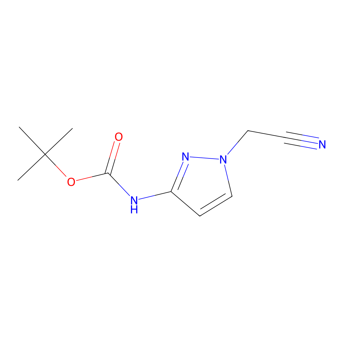 tert-butyl N-[1-(cyanomethyl)-1H-pyrazol-3-yl]carbamate molecular structure, CAS 2680687-62-9